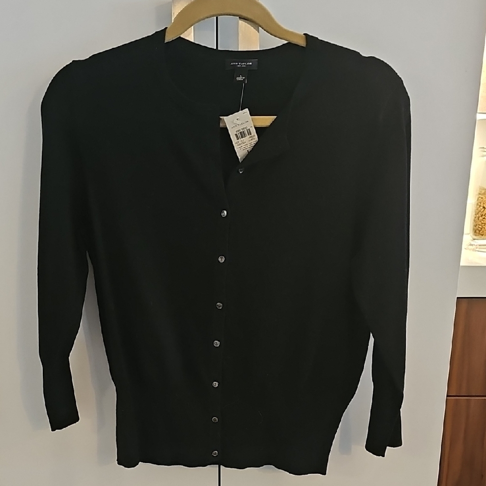 Ann Taylor Black Classic Cardigan Sweater